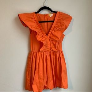 TCEC orange ruffle dress